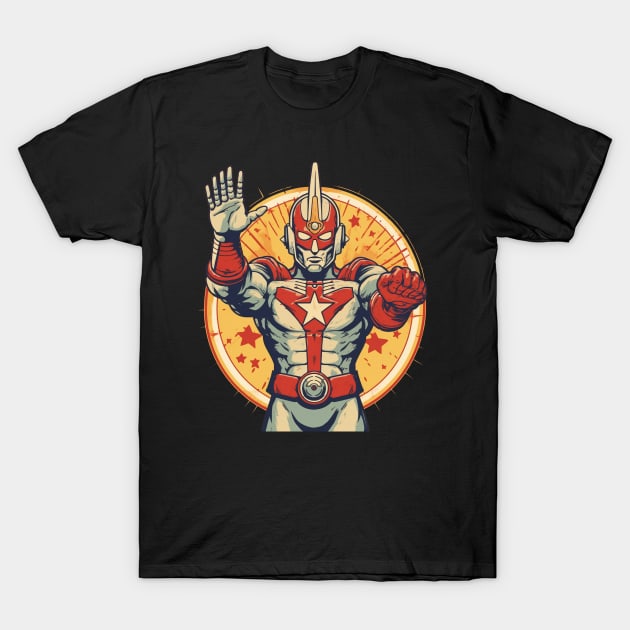 Respect Your Ultraman Retro Propaganda Style T-Shirt by TOKEBI